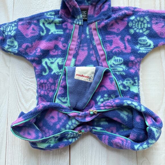 VTG Patagonia Baby Size 12-16lbs Synchilla Aztec Bunting Fleece Made in USA RARE - Picture 6 of 8